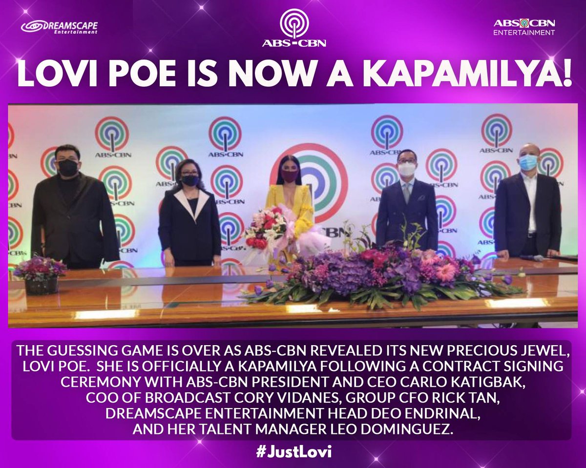 ABSCBN's tweet image. Lovi Poe is now officially a Kapamilya! #JustLovi

See the photo for more details!