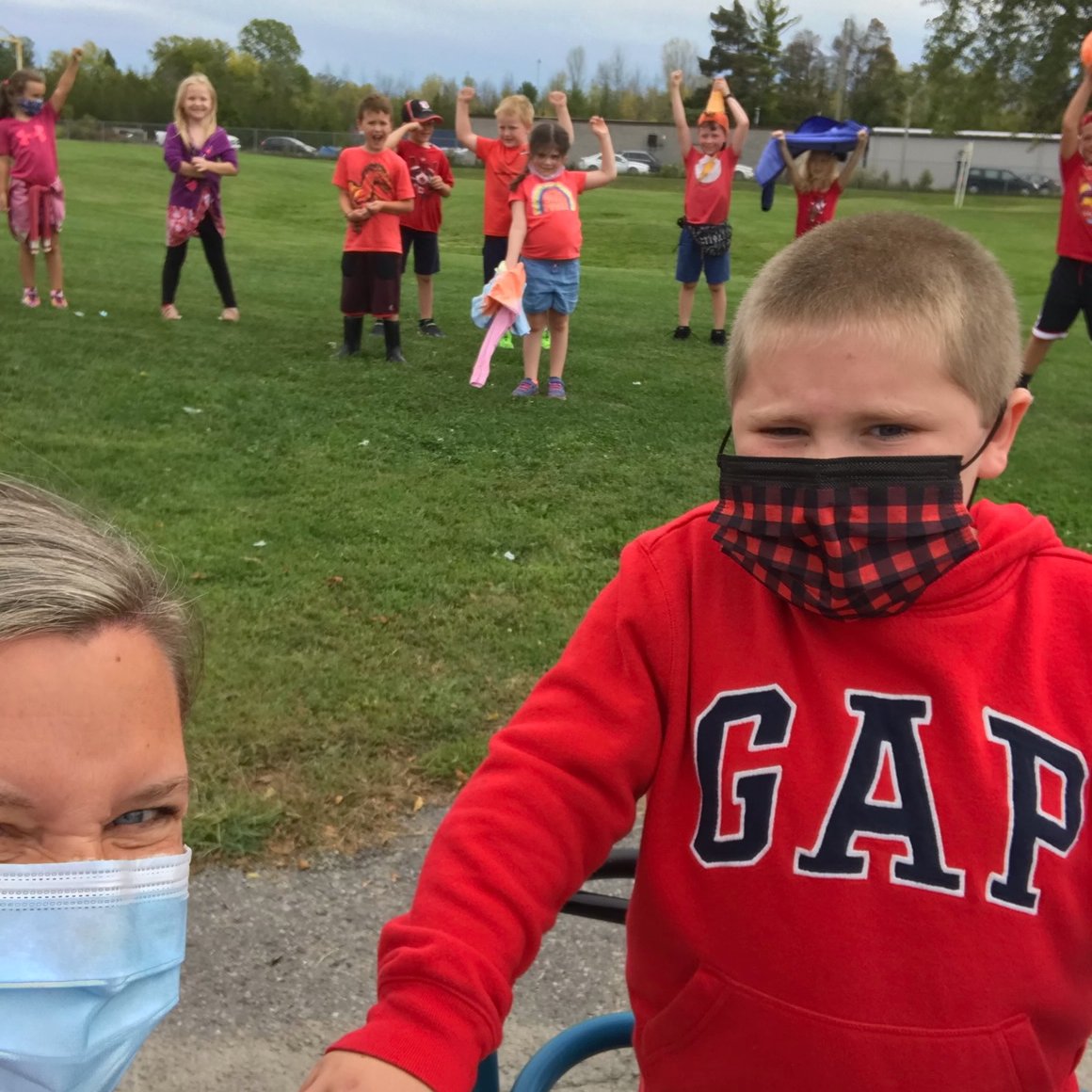 TyendinagaPS's tweet photo. Awesome job, Thundercats - A sea of red at school today! Every Wednesday during the month of September, our school community is encouraged to wear RED to bring awareness to Duchenne Muscular Dystrophy (DMD) and support Jaxson. #dmdawarenessmonth #WearRedWednesday https://t.co/cdUI57tUVp
