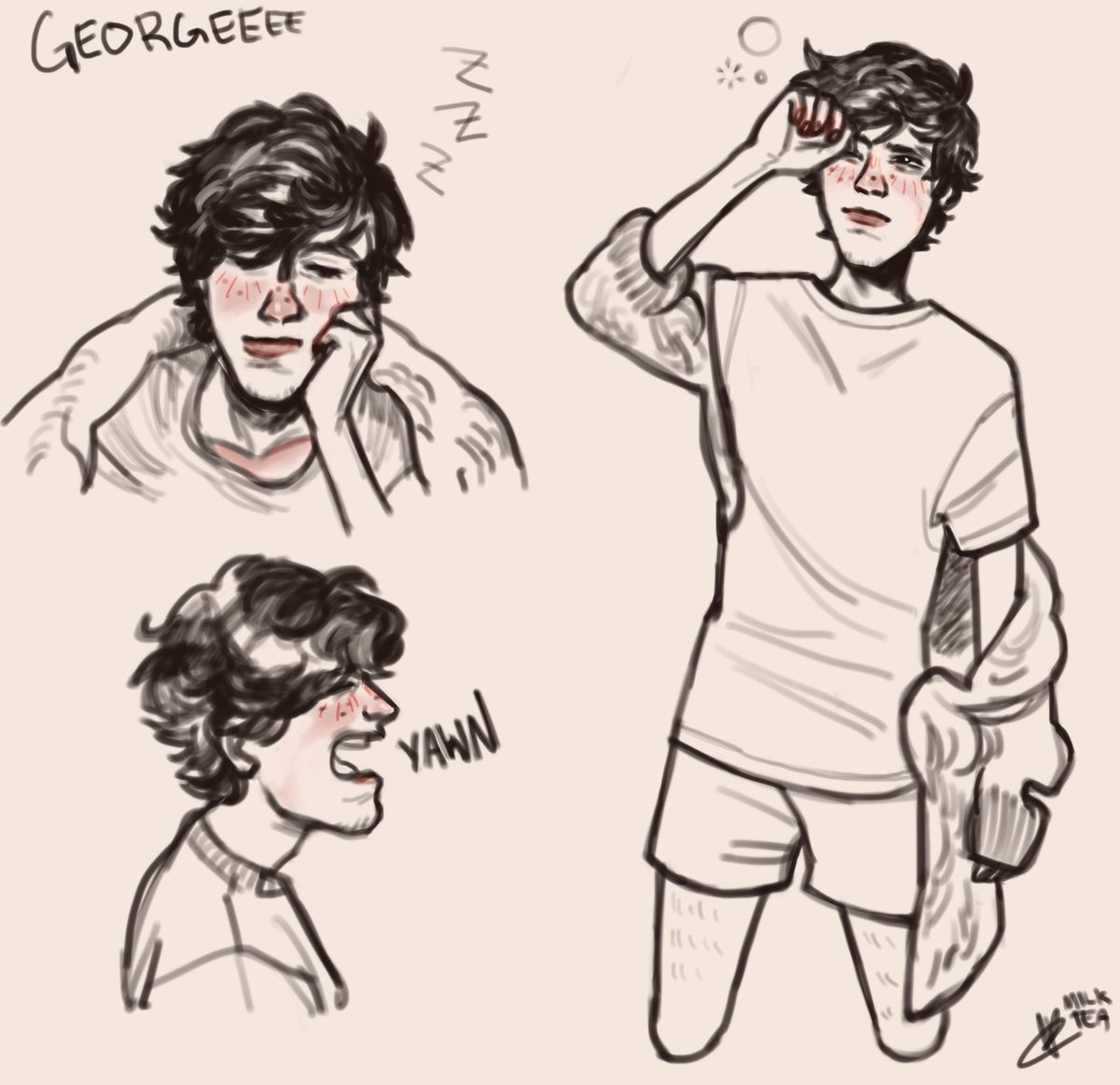 sleepy
(i just wanted an excuse to draw his current hair before it's gone 😔) #georgenotfound 