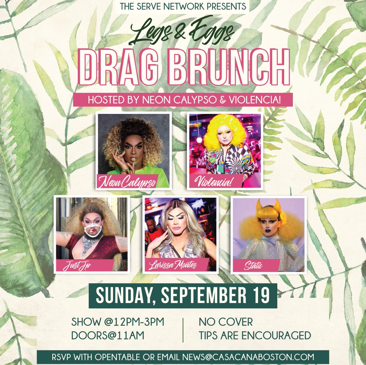 Join us this Sunday Sept 19th for Legs &amp; Eggs Brunch! Show starts at 12pm, doors open at 11am. No cover! Reservations encouraged 
---> link in bio to secure your spot 💃  🍳