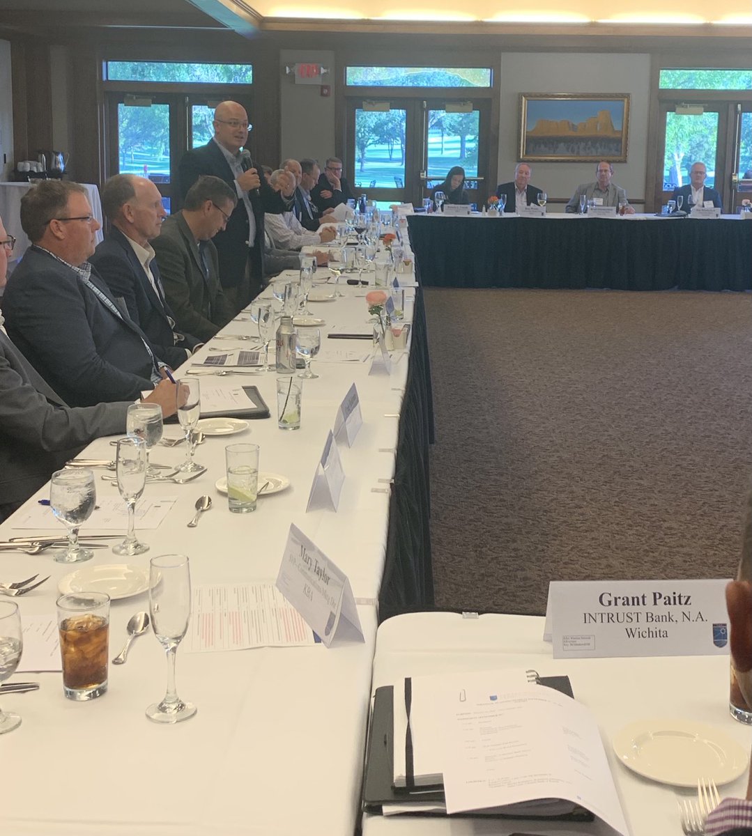 KansasBankers's tweet image. KBA Board of directors and leadership are meeting this eve to discuss the success of the most recent strategic plan and gear up for the next one!