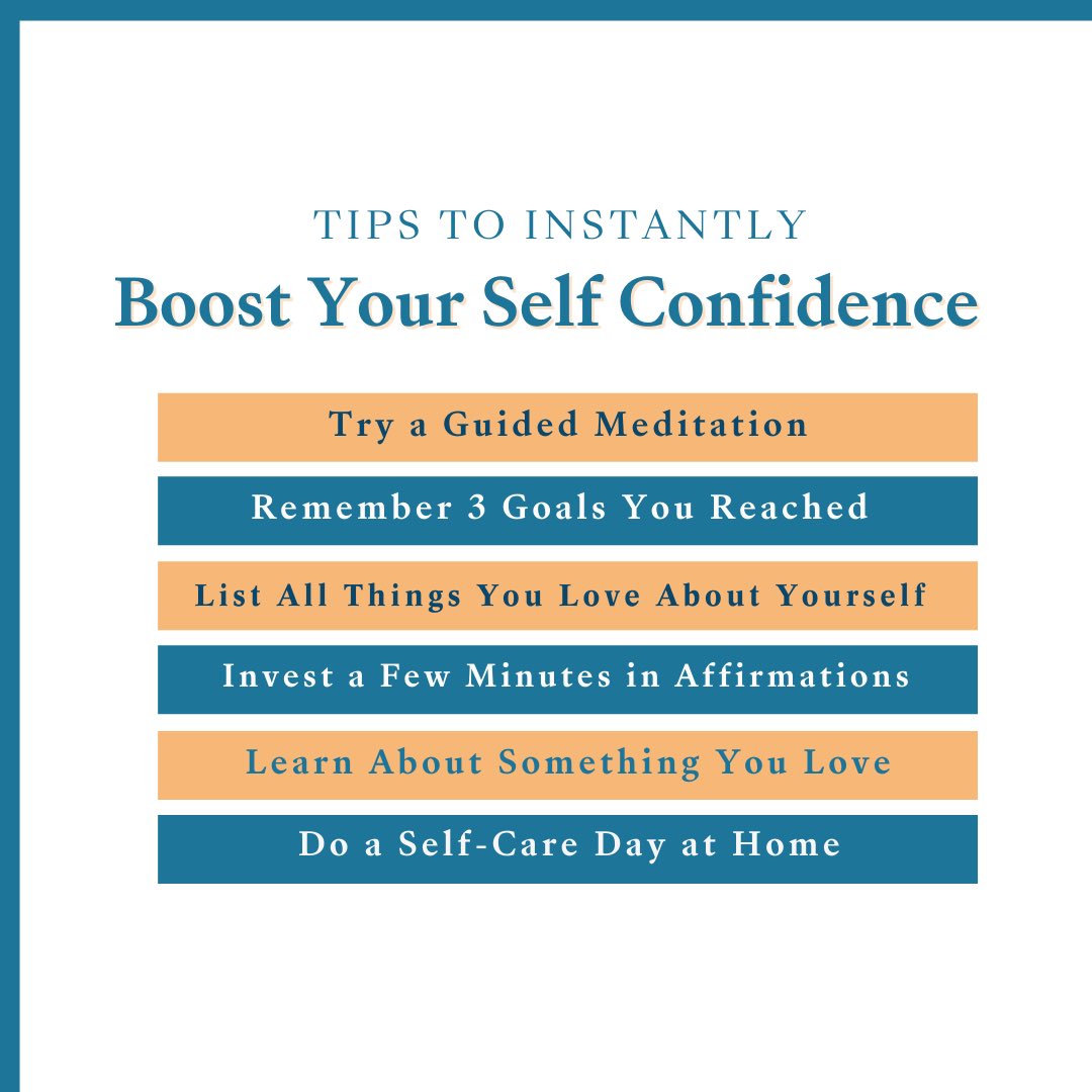 Confidence is believing in yourself – believing that you are capable of completing tasks and reaching goals. 

We are confident in you! Here are a few ways that you can boost your self confidence and know that you are your best resource. You got this!