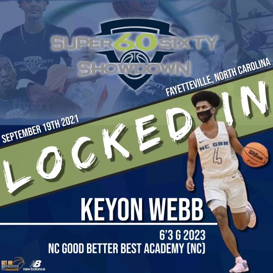 getmerecruited's tweet photo. Keyon Webb is locked in for the nation’s #1 high school showcase camp, the GetMeRecruited Super 60 Showdown going down September 19th in Fayetteville, NC!!!
#Super60 #GMRHoops #GetMeRecruited https://t.co/i71SsujpwR