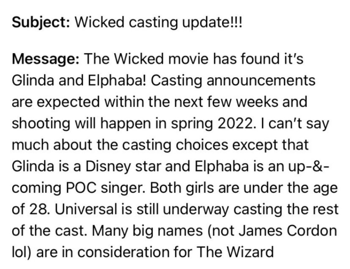 Wicked Movie Seeks New Director