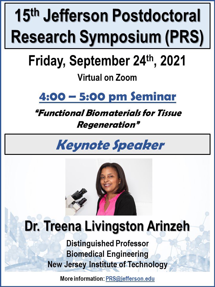 Join us virtually next Friday for the Postdoctoral Research Symposium (PRS)!! Detailed schedule and keynote address info below!