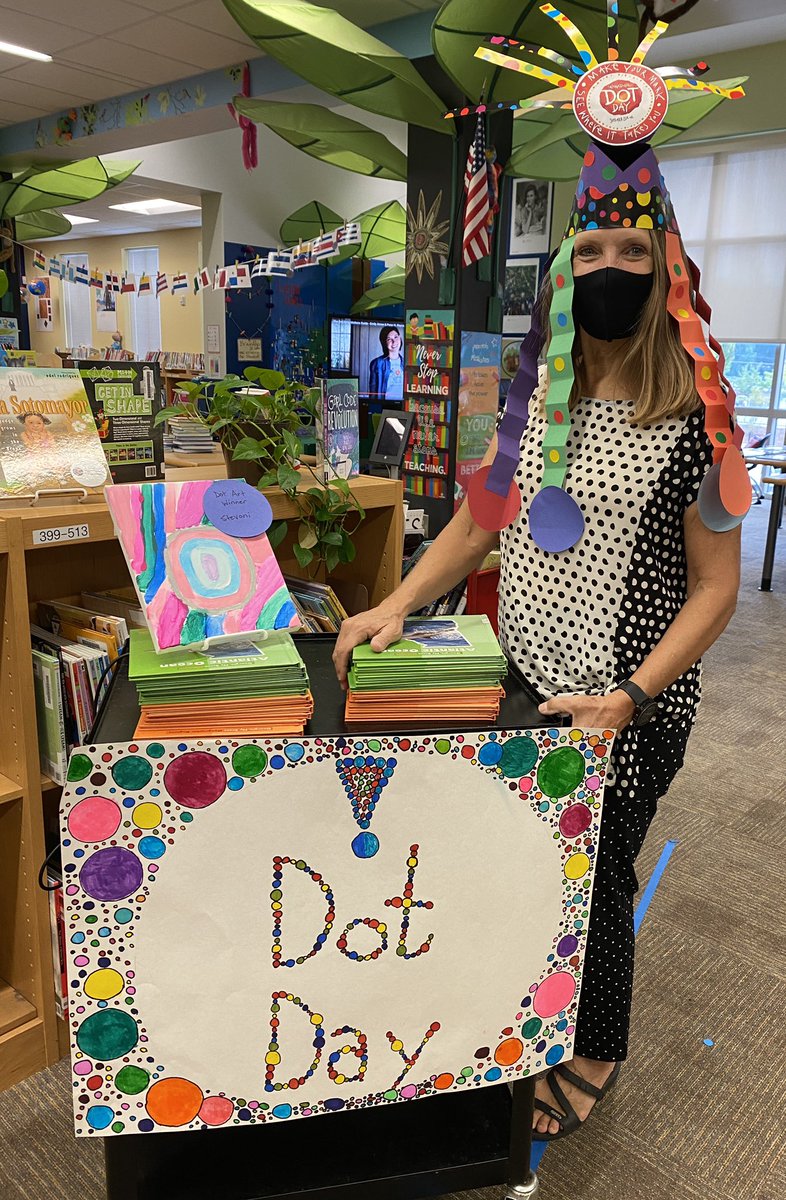 riverslionsroar's tweet photo. Dot Day was colorful &amp; super fun! Awesome outfits all over the building.📚📗📔Thank you @PaulaBoston10 for making learning fun. #dotday2021 #dots #RiversElementary #APS #literacy #Read @BowsherKimberly @apsupdate @DrLisaHerring @dan_a_sims @JohnWallerEdD @APSMediaServ https://t.co/esPQX7HHxf