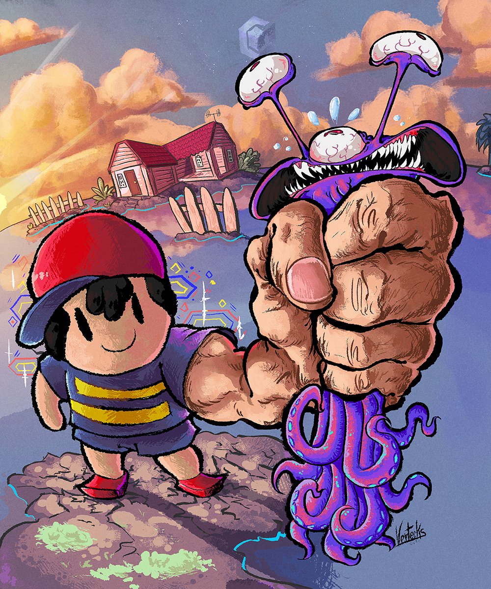 Oh yeah, here's a couple old Earthbound drawings (read: ultra-elaborate shitposts). Still one of my favorite games!