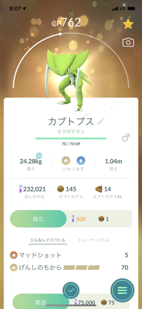 Sora ぽけgo En Twitter 色違いカブトをカブトプスへ 進化 ポケモンgo T Co U4ulh7sfkx Twitter