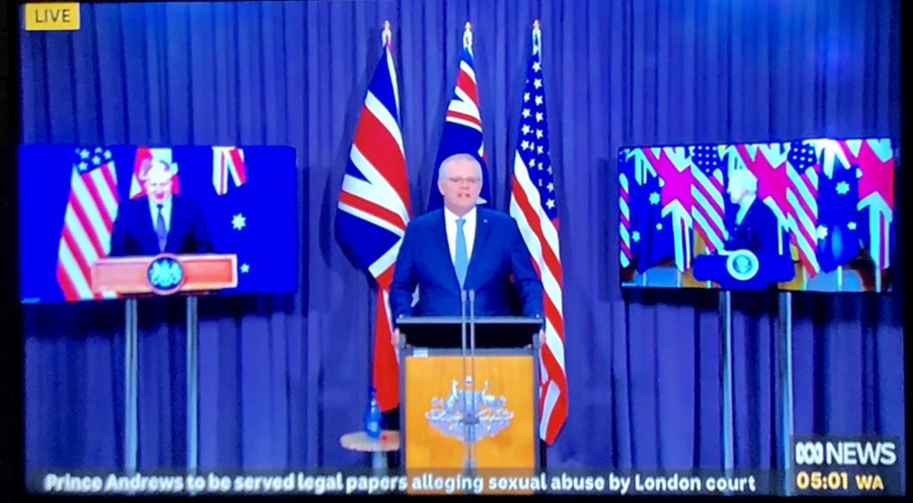 Last time Australia United Kingdom and United States of America stood together to proclaim to the world you’re either with us or against us?

#CoalitionoftheWilling 2.0 

On on hey? 

#auspol