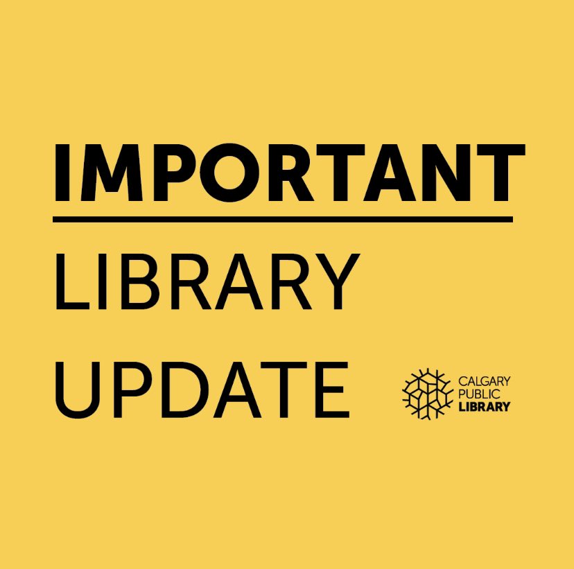 calgarylibrary's tweet photo. The Province of Alberta has announced a State of Public Health Emergency and new public health measures. All Library locations remain open at regular hours. Visit https://t.co/Z8ljUEYm5m for our current list of guidelines and available services. 
#yyc https://t.co/t39eQLBmZf