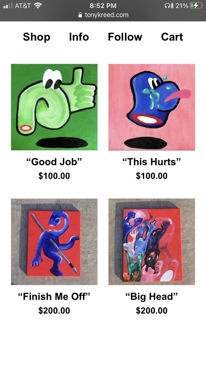 tonykreed's tweet photo. https://t.co/mT2GDNElHP
new paintings up⁉️ https://t.co/ZYdSNX7cti