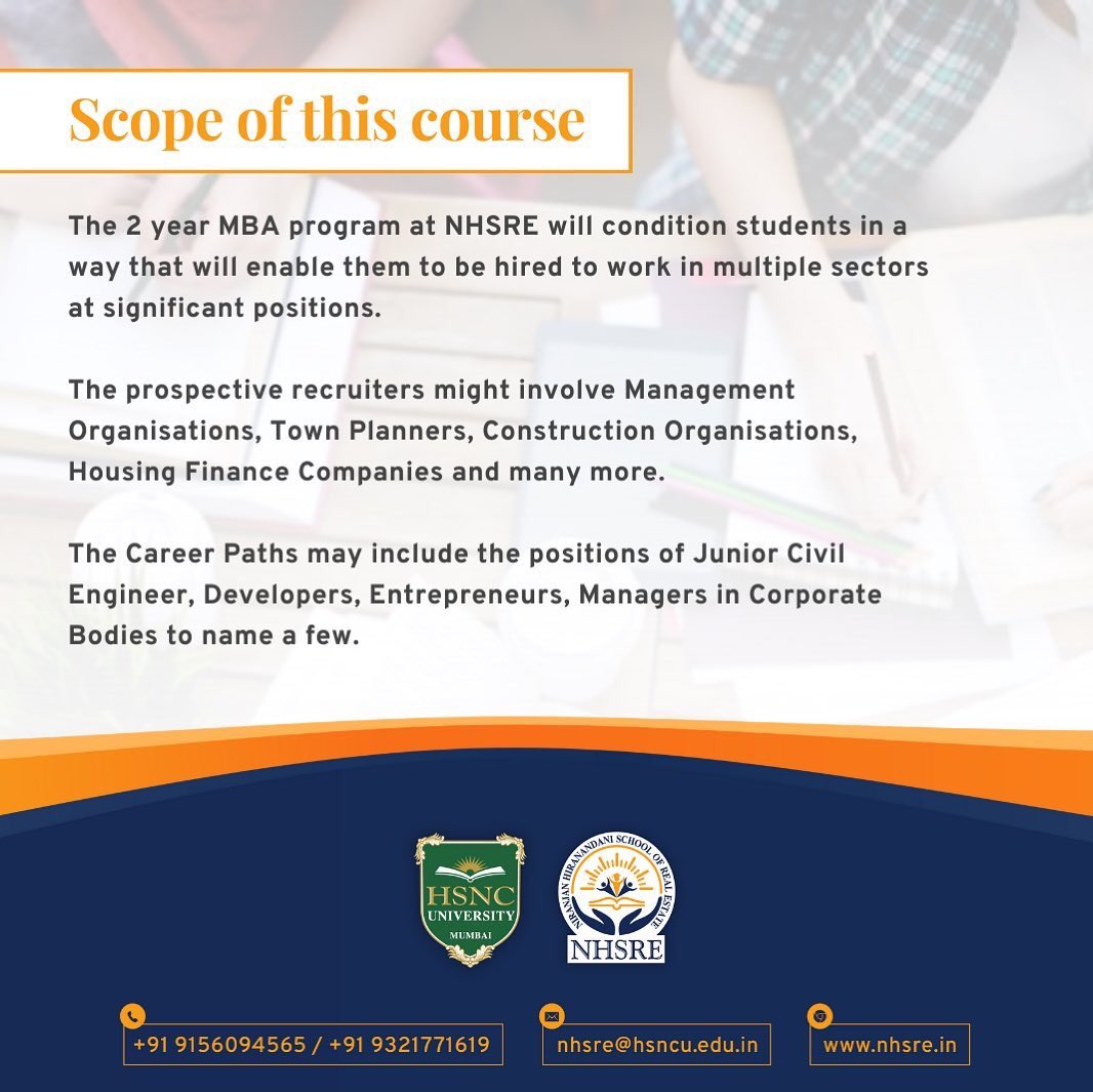 Whether you’re someone who comes from the Real Estate Industry or someone looking to establish themselves in the industry, our Program will prove to be beneficial for you.
.
.
#businesseducation #realestate #hsncuniversity #mbacourse