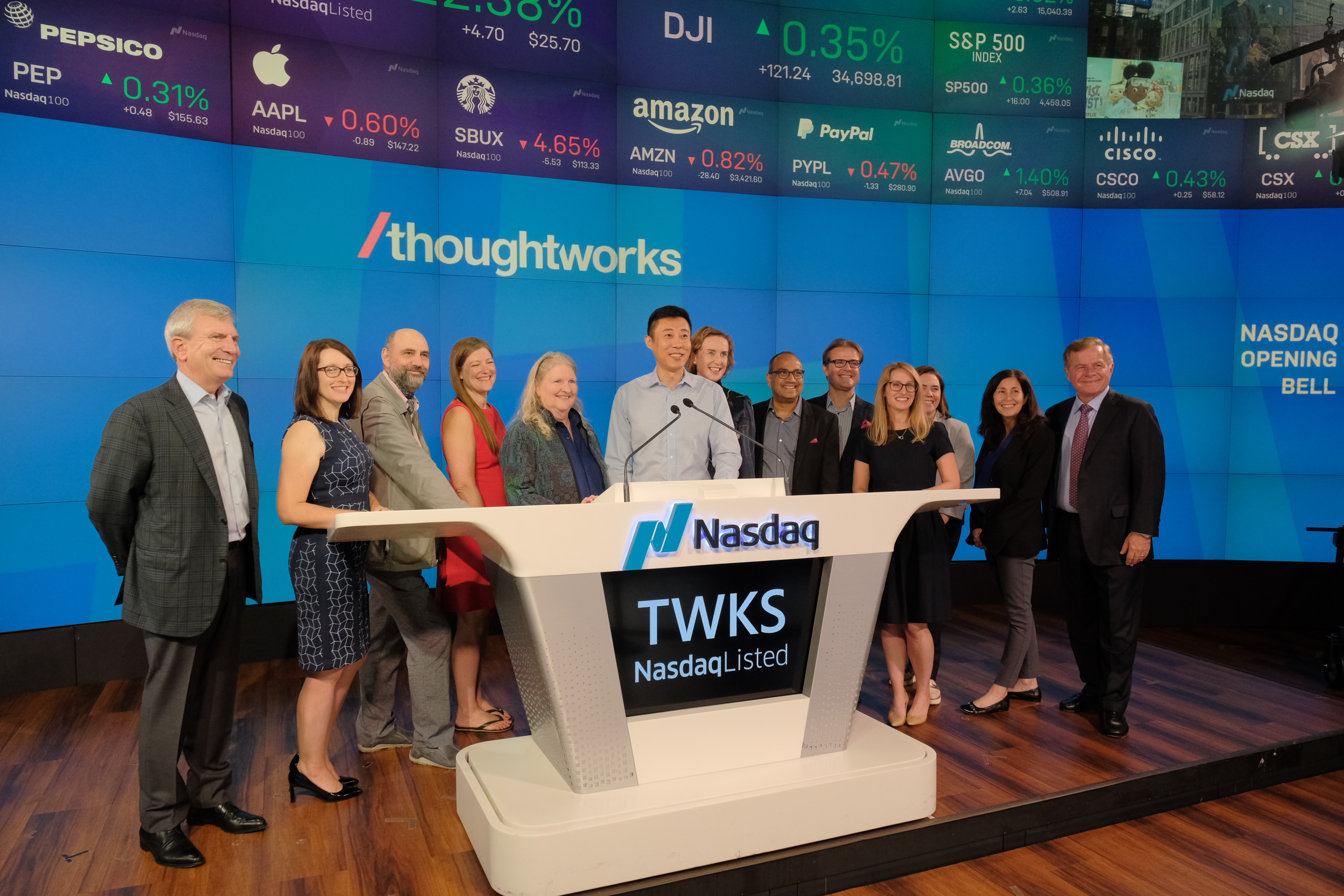 Thoughtworks on X: "What an incredible day it has been! Thank you everyone for your kind words and messages. Thank you @Nasdaq. And now we continue on with our journey of delivering #