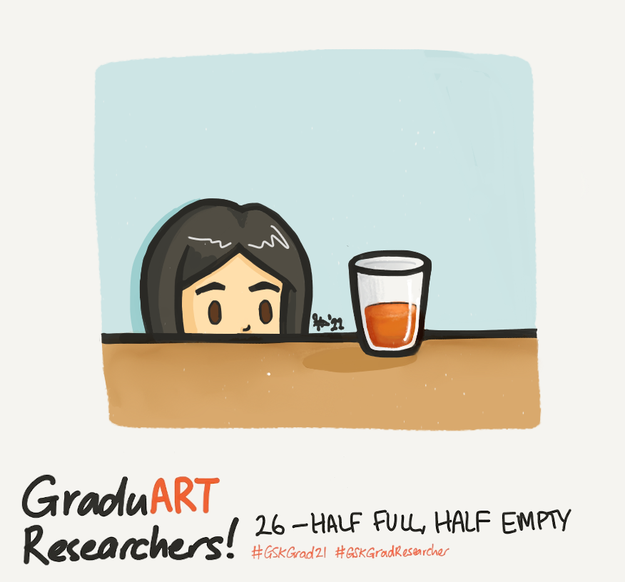 stephdoescience's tweet photo. The end of August marked 6 months as a #GSKGradResearcher: the glass is half full.
However, 3 of those 6 months have been spent in #lockdownmelbourne: the glass is half empty.
What will the next 6 months hold?
#GSKGrad21 #GraduARTResearchers https://t.co/xHrBjBPg9e