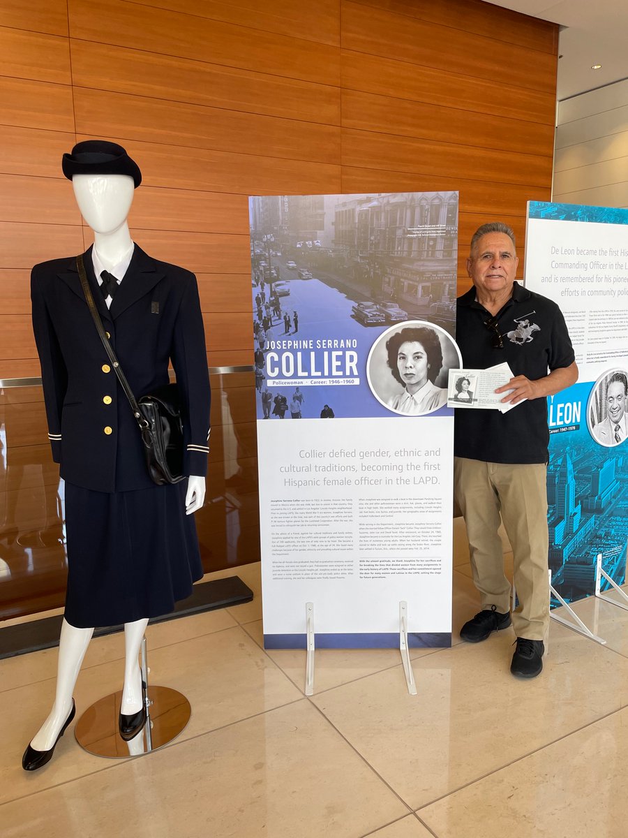 On the debut of the Hispanic heritage exhibit we created in partnership with <a href="/LALEY_LAPD/">LALEY - Latin American Law Enforcement Association</a> , the newphew of Josephine Serrano, the first Latina LAPD officer, came to <a href="/LAPDHQ/">LAPD HQ</a> to see it in person!