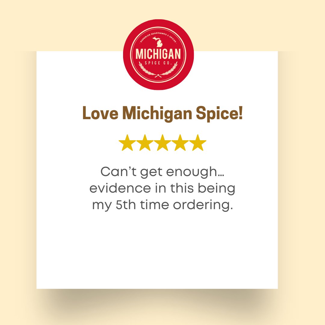 MichiganSpice's tweet photo. Some 5-star reviews from our happy customers! ⭐️⭐️⭐️⭐️⭐️

Shop our collection and take 10% off your first order.
https://t.co/5JNEUg0IDh https://t.co/Gle2EJX38L