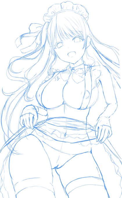 巨乳メイドさん
下書きでけた 