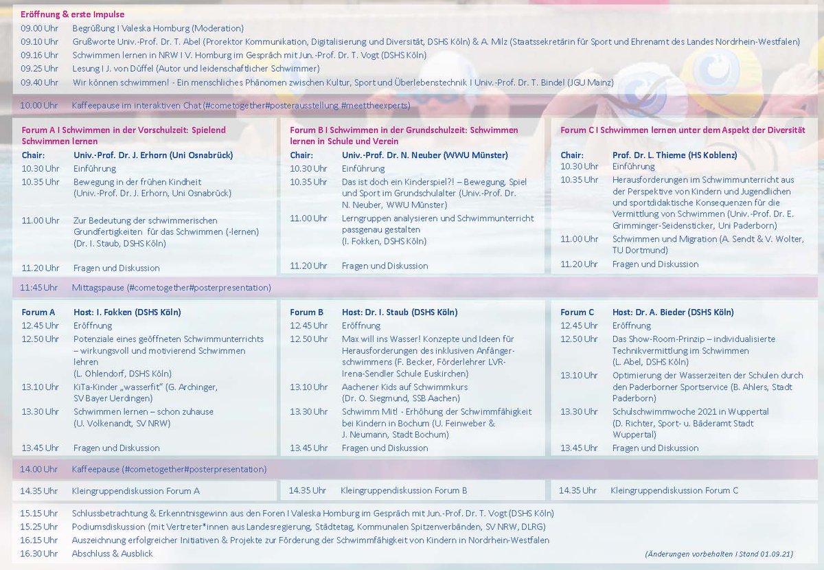 SpohoKoeln's tweet image. Vor wenigen Minuten hat der digitale NRW-Schwimmkongress an der #Spoho begonnen.🏊‍♂️Wir heißen alle Teilnehmenden (online) herzlich willkommen und freuen uns auf den Austausch zu Herausforderungen &amp;amp; Lösungsstrategien beim Schwimmenlernen. Spontan teilnehmen: schwimmkongress.de