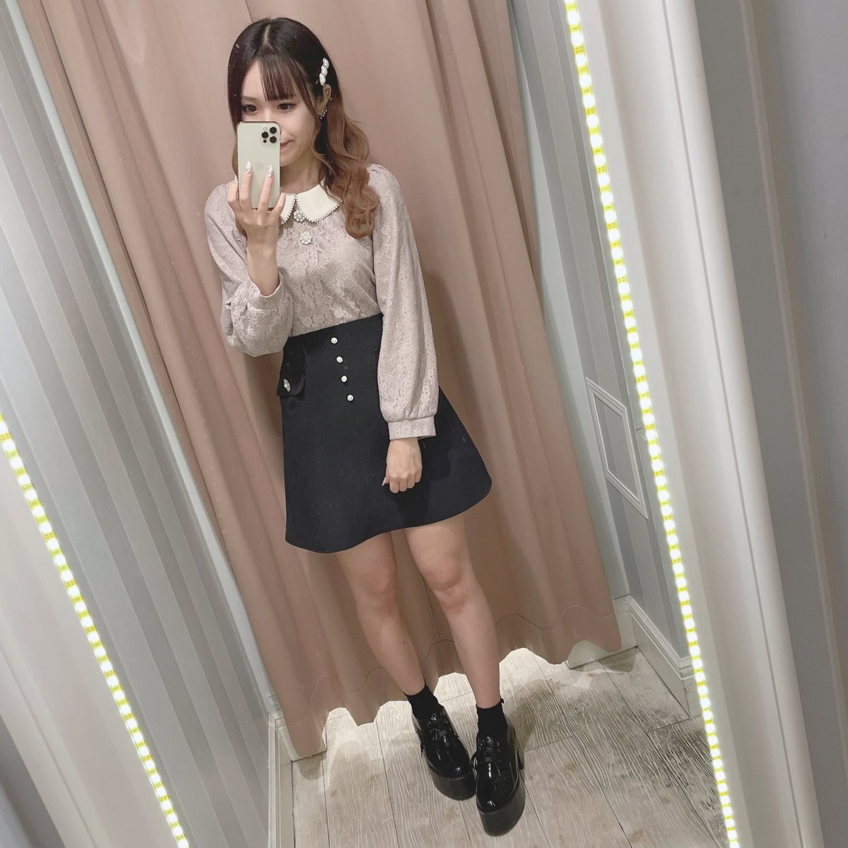 🌷evelyn 通販🌷 ✨2021 Autumn collection✨ 💗襟のパールラインや