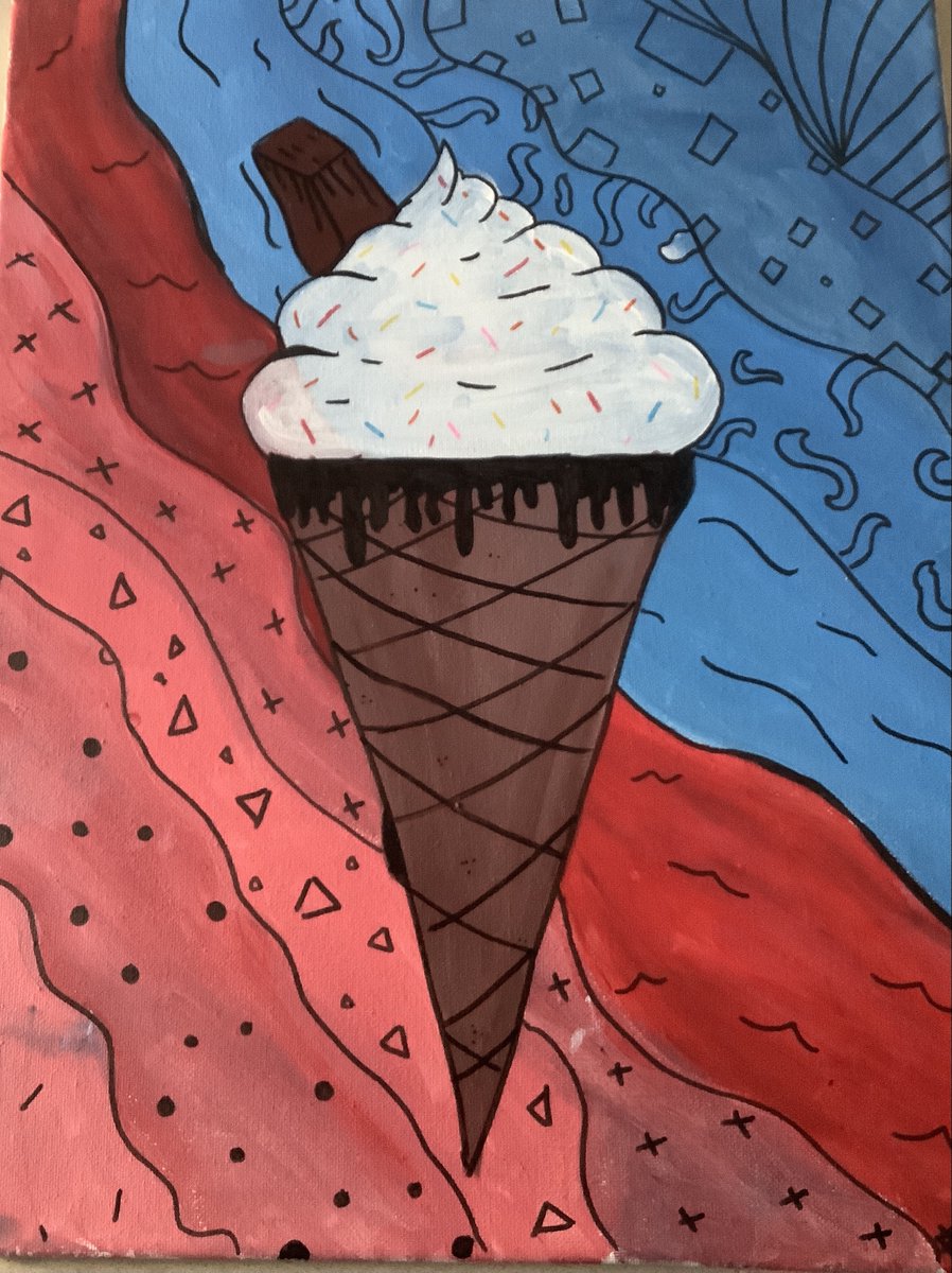 DoodlesDizzee's tweet photo. Ice cream on canvas @IvyChimneys @sateb https://t.co/3SOOdWT50m