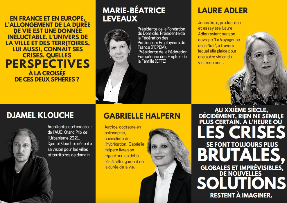 🔴 Pensez à vous inscrire !
villes-territoires-vieillissement.com/tickets-1

VILLES, TERRITOIRES &amp; VIEILLISSEMENT, c'est :

💬 2 jours d'échanges, de débats, de perspectives, de controverses, de solutions

Dérouler pour la suite du programme ⤵️