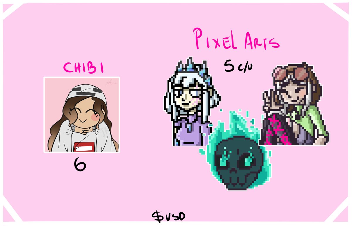 niita1506's tweet photo. Renové mi hojita de comisiones por 3ra vez jiji.

Ésta vez hay cositas nuevas como los pixel arts y además aumenté un poquito el precio a pedido de algunas personas y porque me bonkeaban :,(

anyways, cualquier duda al MD ugu https://t.co/iNJlLWzJZU