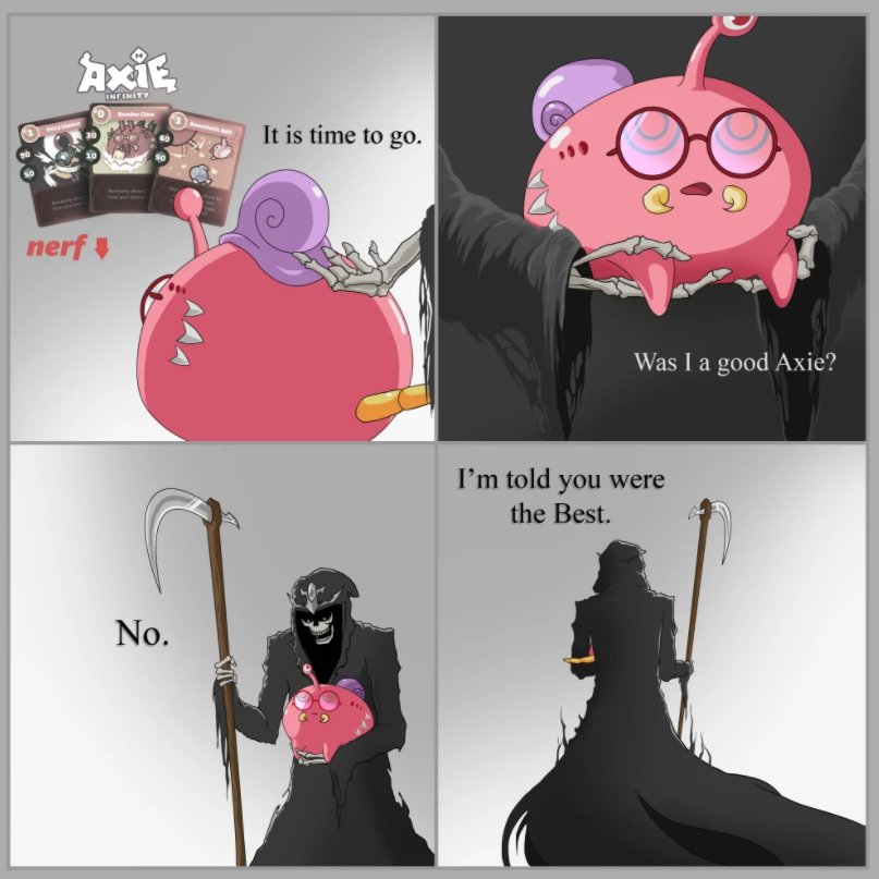 wiceTroc1ty's tweet photo. A walk down memory lane when #GrandpaBug got 3/4 moves nerfed in a patch. Inspiration from that one dog comic. 

Made by @RayCryoArts10 https://t.co/cbcfzLH2f6