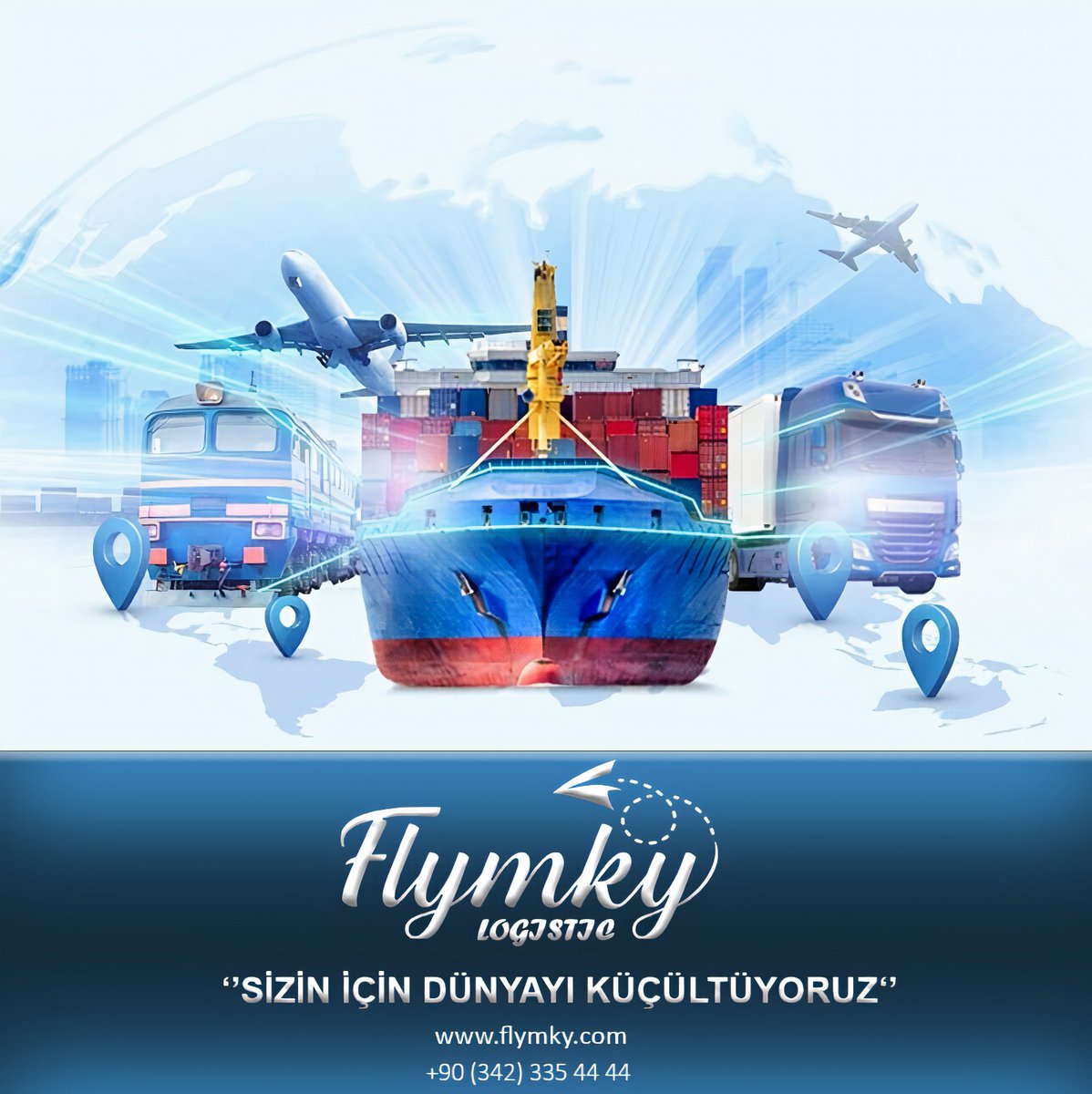Sizin için Dünyayı Küçültüyoruz 
#flymky #flymkylogistics #logistics #iata