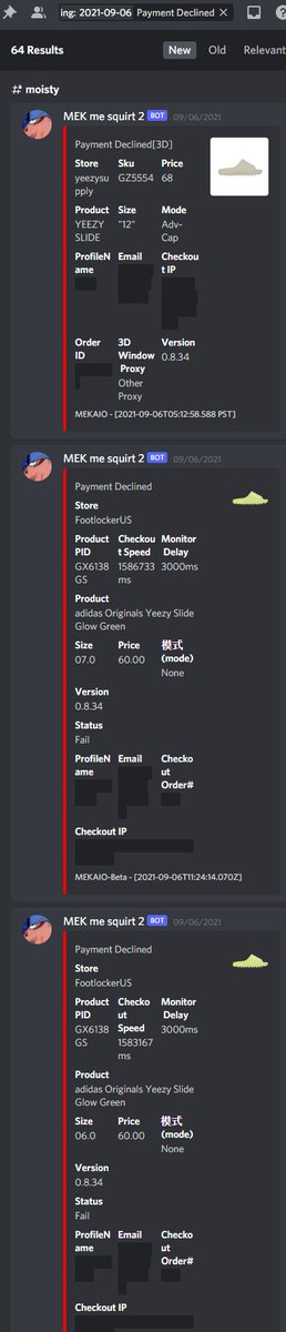 100+ checkouts and some declines from last week

👥 <a href="/DawnedGG/">Dawn</a> @Thiccys_FNF 

🤖 <a href="/MEKRobotics/">MEKAIO</a> competition key

📡 @CookieProxies <a href="/DonutProxies/">DONUT_proxies</a> <a href="/EZMode4Chefs/">EZMode™</a>
