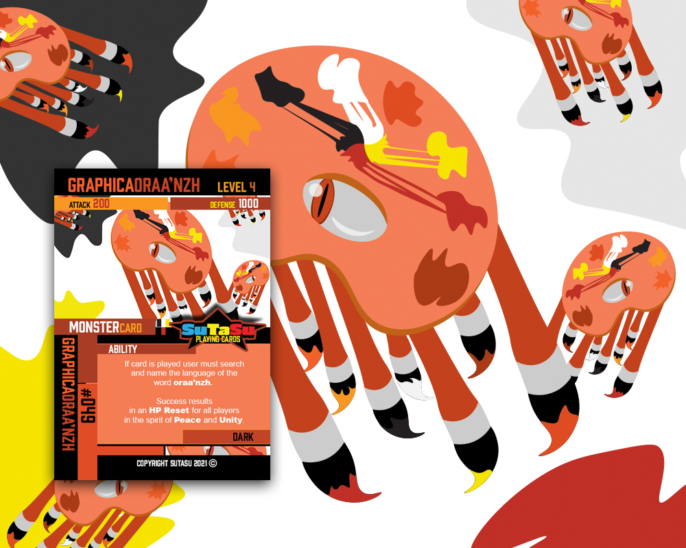 SutasuCards's tweet image. Graphica Oraa&apos;nzh ::: this card is part of a sub-series of cards known as &apos;Graphica&apos; language cards.  These cards challenge the collector to discover languages from particular keywords.
Oraa&apos;nzh stands for the color orange in a particular Indigenous language. 😀