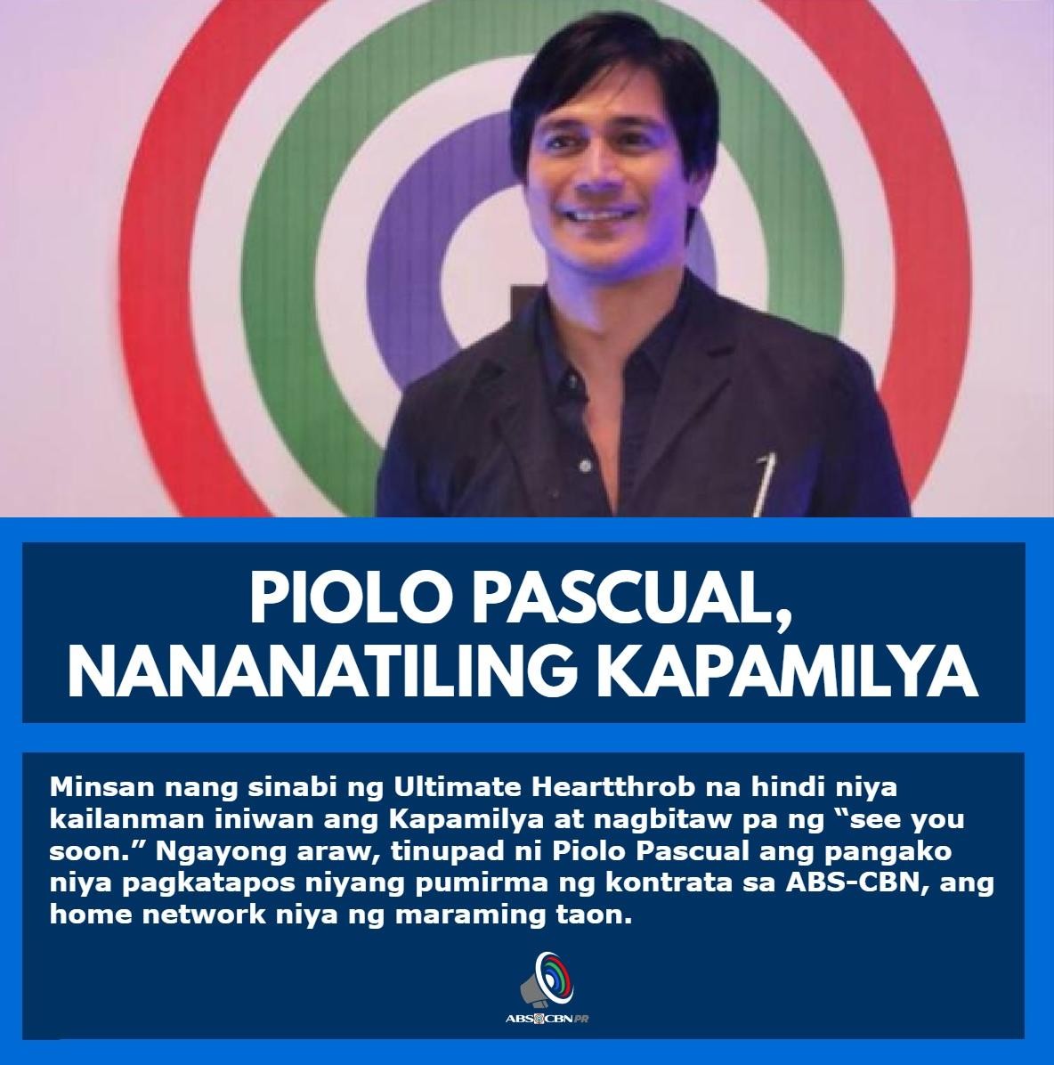 ABSCBNpr's tweet photo. Forever Kapamilya ang nag-iisang Ultimate Heartthrob! ❤️💚💙 Pumirma ngayong araw ng kontrata si Piolo Pascual sa ABS-CBN, ang home network niya ng maraming taon. #PioloKapamilyaForever https://t.co/IQhdH515rC