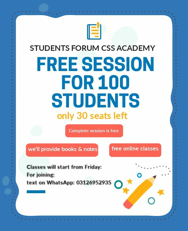 CSSStudentform's tweet image. For enrollment text on whatsapp:03126952935
30 seats left