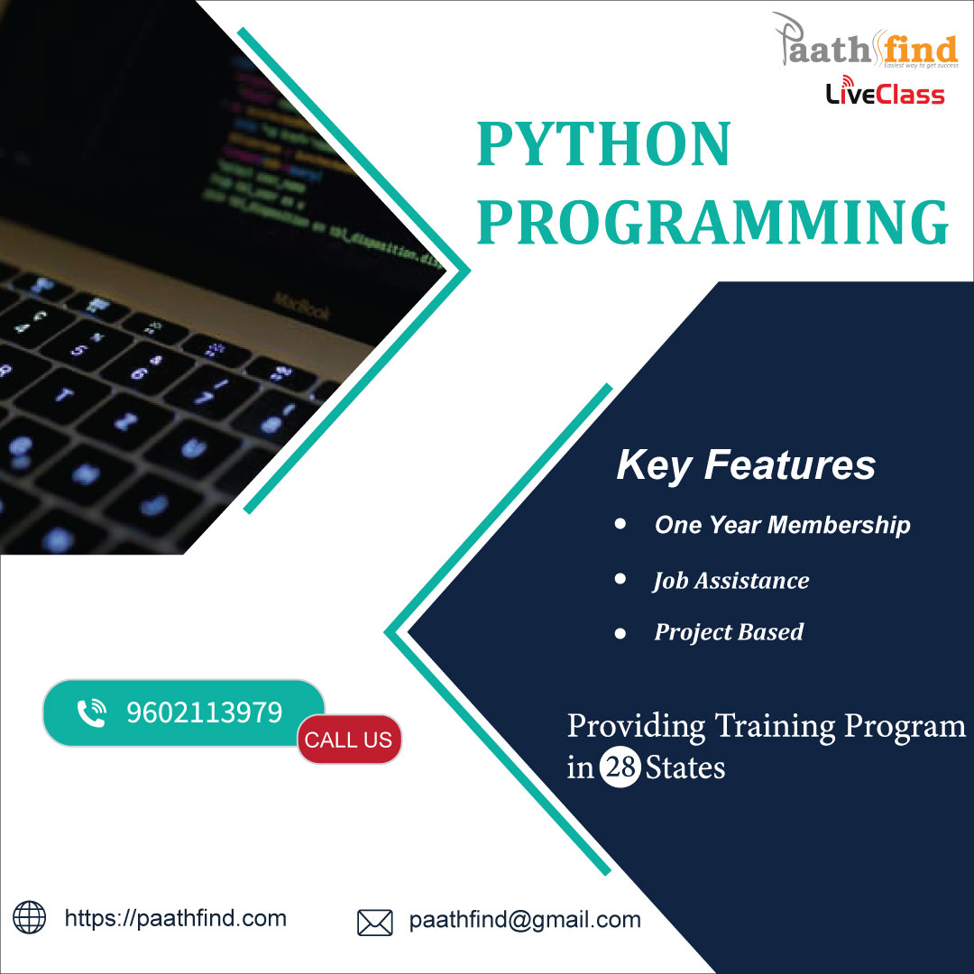 Paathfind1's tweet image. Learn Python from beginning. Our course is planned by industry specialists. You will get 100% practical clarification in our live classes.
.
Visit us : paathfind.com/.../python-pro…
.
#PYTHONCLASSESINJAIPUR #PYTHONCOURSE #PYTHONPROGRAMMING #PYTHONPROGRAMMINGCOURSE #PYTHONTRAINING