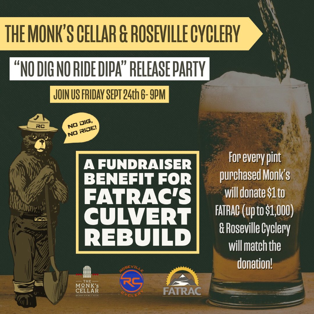 Join us Sept 24th <a href="/themonkscellar/">@themonkscellar</a> release party and fundraiser. Ride, Drink &amp; Rebuild! 🍻

#BridgeFire #Auburn #Roseville