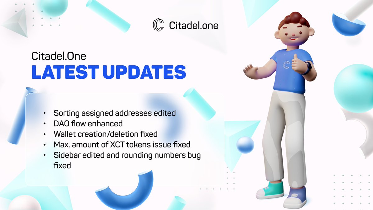 CitadelOne_'s tweet image. Look at the latest Citadel.one Updates!

 team makes its best to fix bugs promptly and make changes to enhance the User Experience cause every day we strive to anticipate your expectations. 

Had you time to try any of these updates? 👇

#crypto