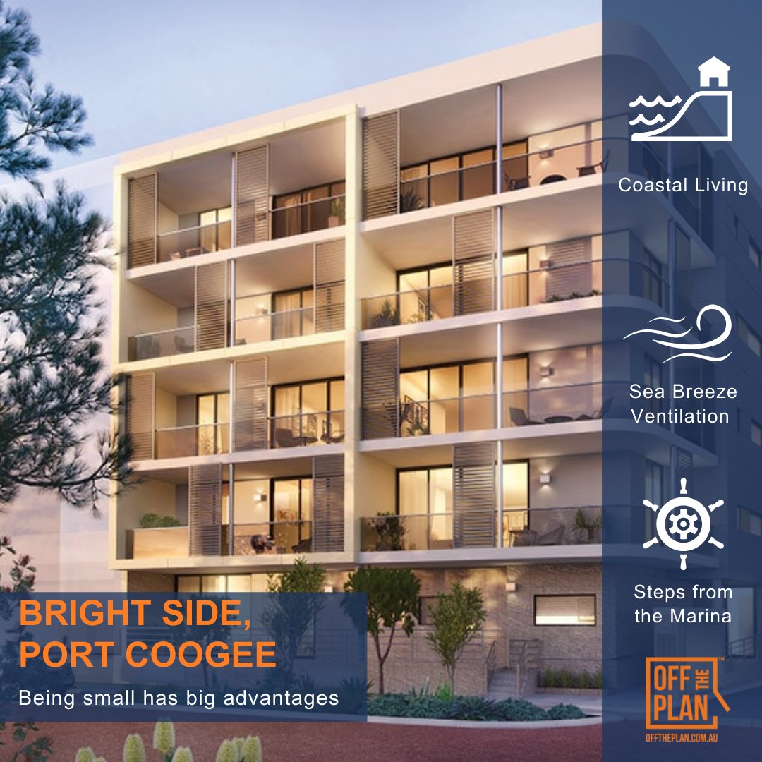 offtheplan's tweet image. Positioned close to Australia’s most exciting marina village, in a quiet corner of Port Coogee, Bright Side is comprised of seventeen exclusive contemporary apartments.

#offtheplan #perthproperty #perthrealestate #perthhomes #perth #realestate #perthisok