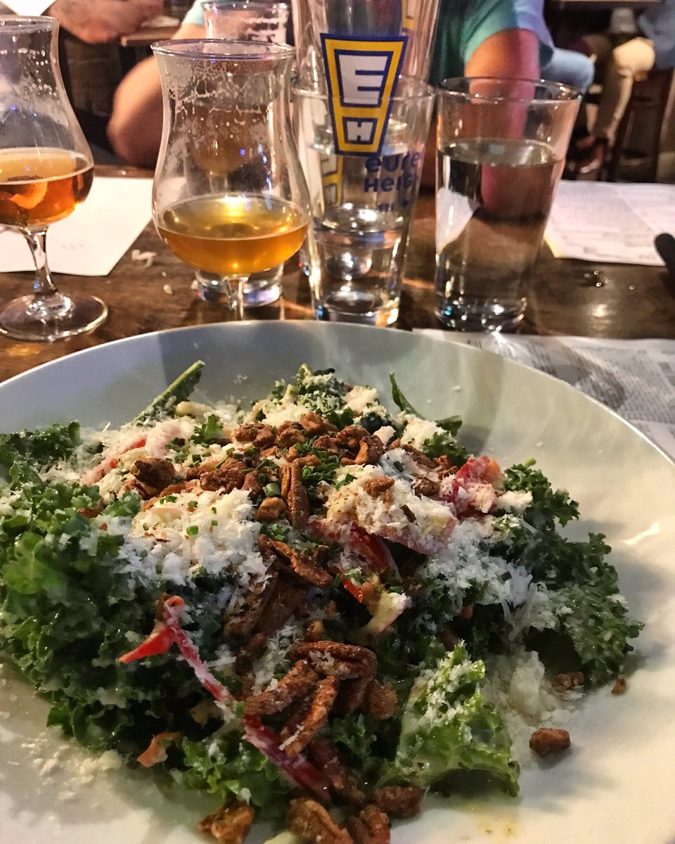 A <a href="/HayMerchant/">The Hay Merchant</a> Apple and Kale Salad with a <a href="/EurekaHeights/">Eureka Heights</a> Space Train IPA #saladbeerboys