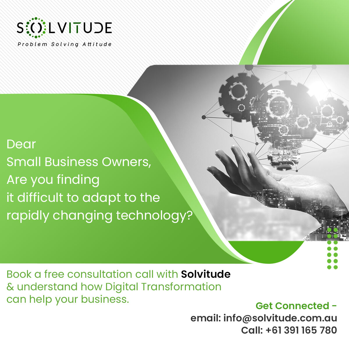 Solvitude2's tweet photo. Solvitude can help you sail through many challenges in Digital Transformation and discuss potential Automation avenues in your business.
Get Connected:
email: info@solvitude.com.au | call: +61 391 165 780

#Solvitude #automation #tech #futureofwork #iot #digital #technology #data https://t.co/DcwPIErLb6