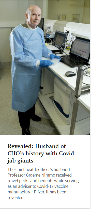 Pluggarunich's tweet photo. CHO of QLD Jeanette Young's husband is/has been an adviser for Pfizer and received perks from the company #HowAppropriate #Youcantmakethisshitup https://t.co/4enfDEPLyY