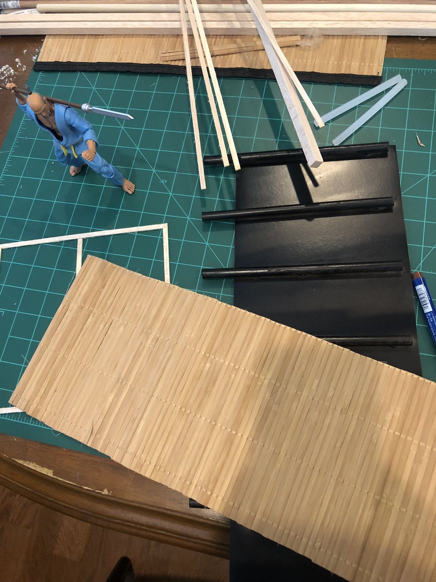 BlisterOfficial's tweet photo. Roof for my dojo diorama is complete https://t.co/f6wFRZN4aE