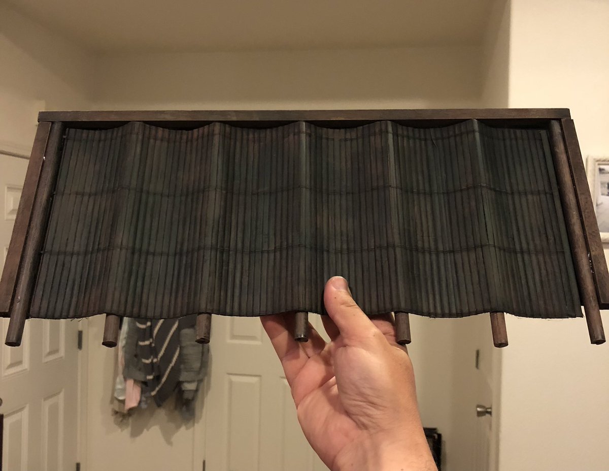 BlisterOfficial's tweet photo. Roof for my dojo diorama is complete https://t.co/f6wFRZN4aE