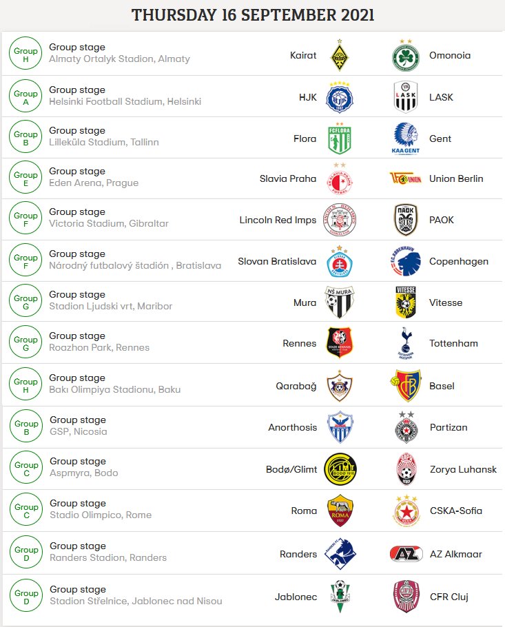 Fixtures uefa cup World Cup