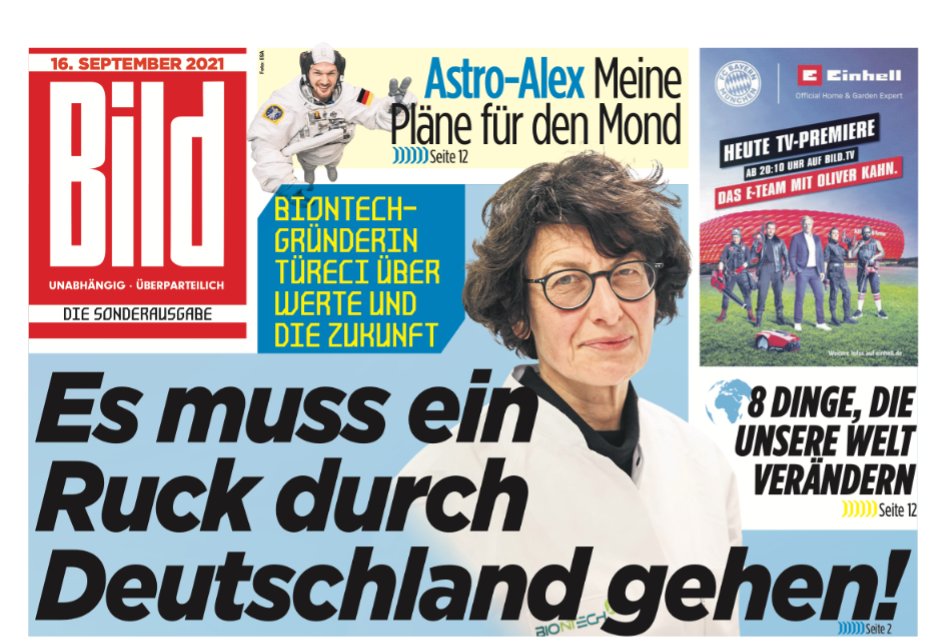Die Zukunft von Deutschland ist smart: Sonderausgabe von BILD erscheint am 16. September 2021  go2.as/3ElGg2c