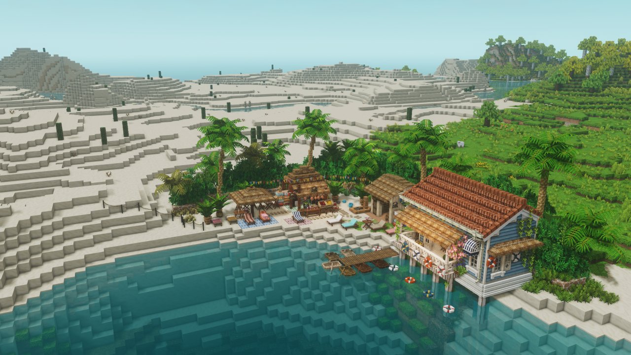 טוויטר はすっこ Hasukko בטוויטר 砂漠のはじっこのオアシスのようなビーチ Miniaturia Minecraft T Co Yzygydnqx2