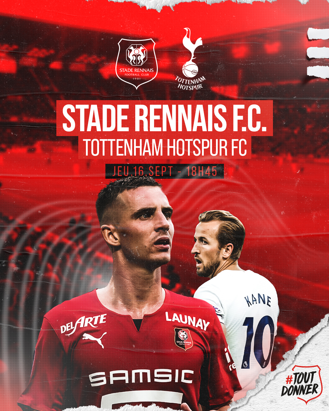 Poster du Stade Rennais: Bourigeaud vs Kane (source: https://pbs.twimg.com/media/E_Yy0ChXoAQbzei?format=jpg&name=large)