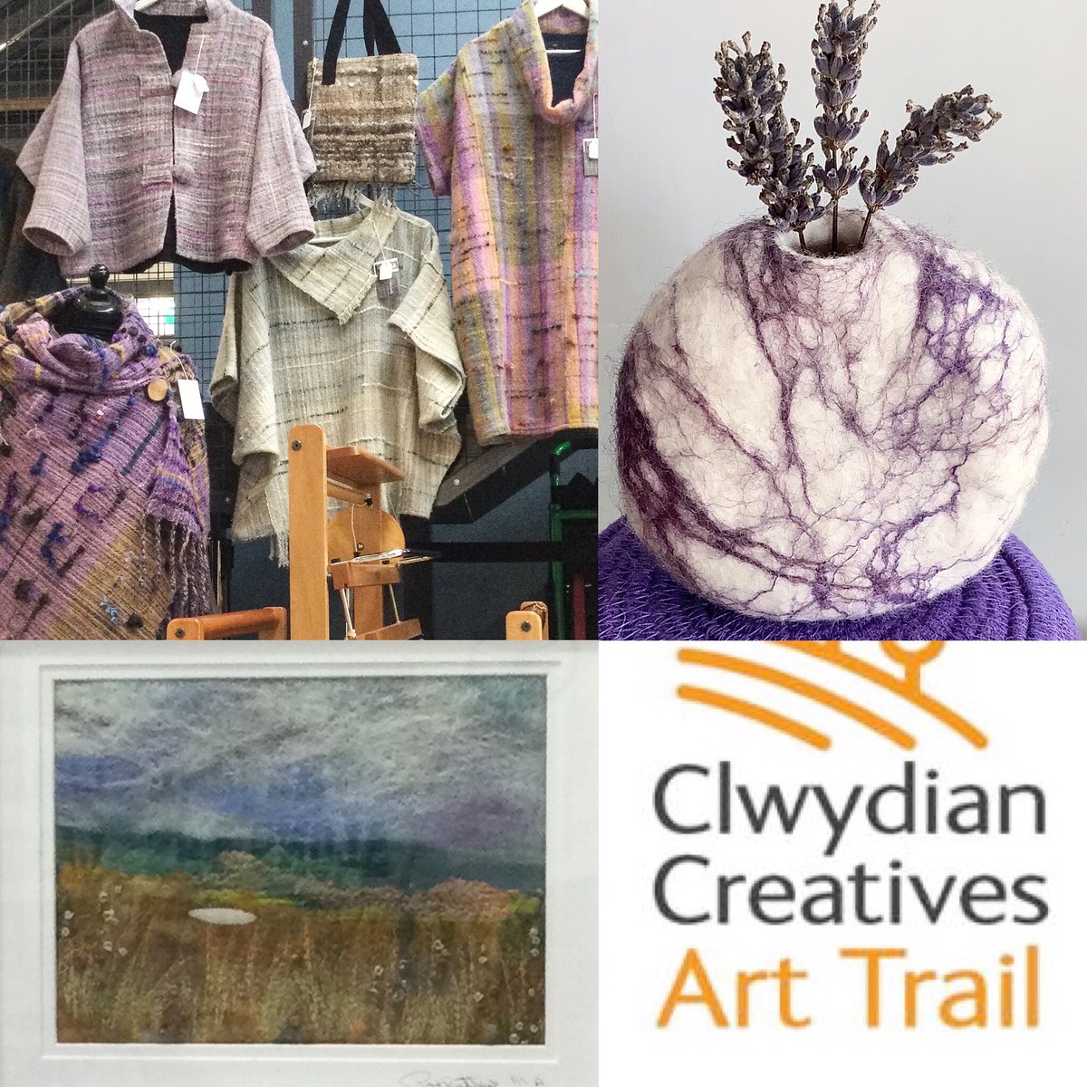Pedair : Anwen Hughes, Pat Butters and  Cheryl Crichton- Edwards are at Y Shed , Pen y maes , Meliden LL19 8PY Saturday 18 September  10-4pm. We look forward to welcoming you and can definitely recommend the cake!!      #clwydiancreatives #yshedmeliden  #arttrail