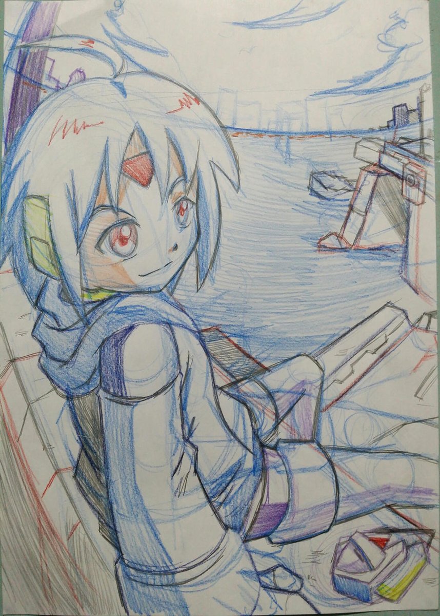 The Four Megamen Since I posted the four guardian sketches. I