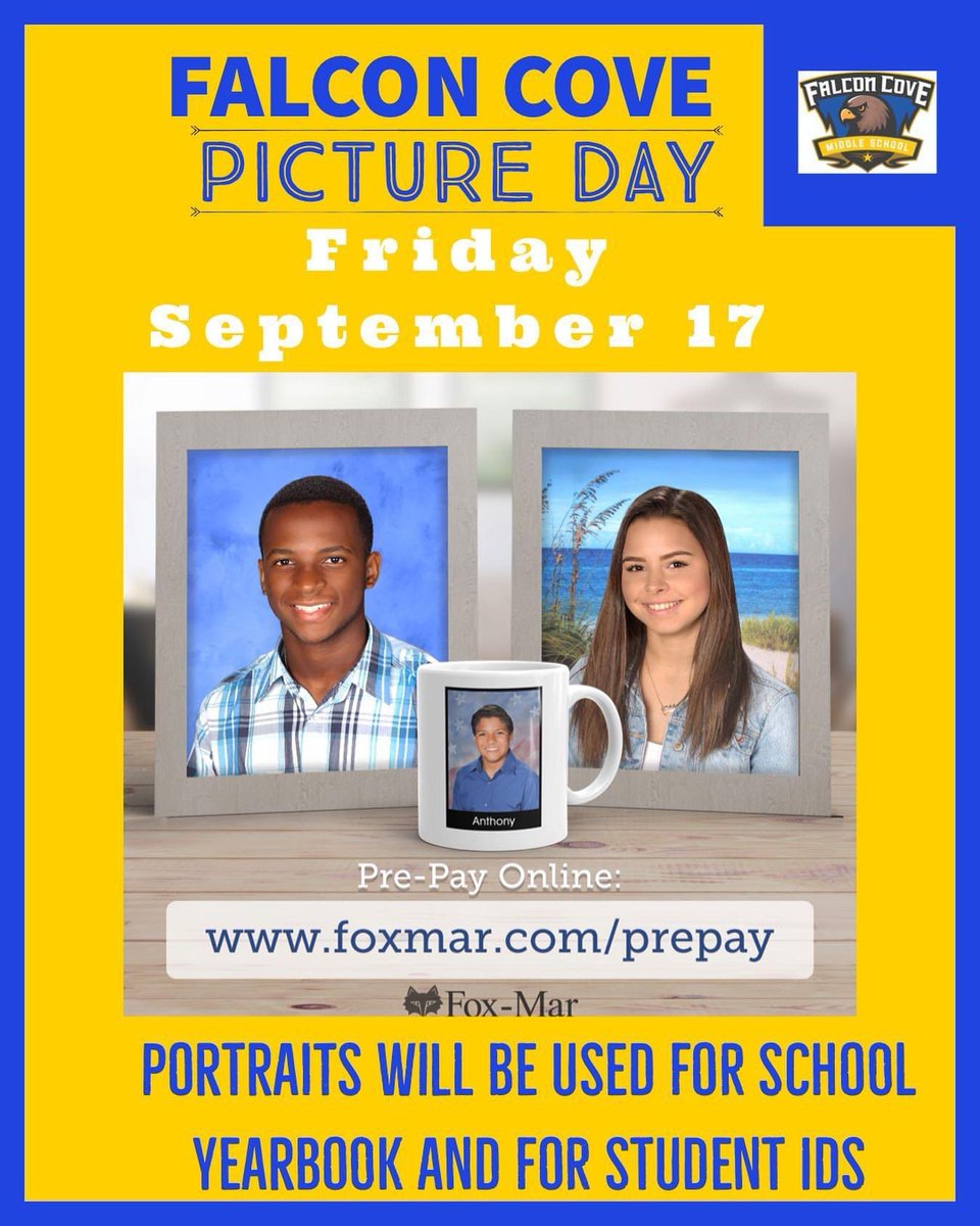 💙💛Reminder: Tomorrow is Picture Day for ALL FALCONS 💛💙
