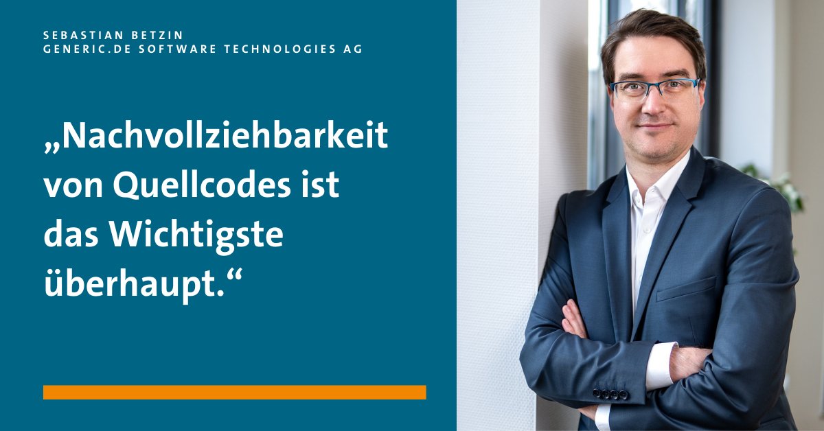 VDMAonline's tweet image. Wir haben mit Sebastian Betzin, Vorstand und CTO von generic de software technologies AG über die wichtigsten Kriterien für #Softwarequalität gesprochen. #CleanCode
vdma.org/viewer/-/v2art…