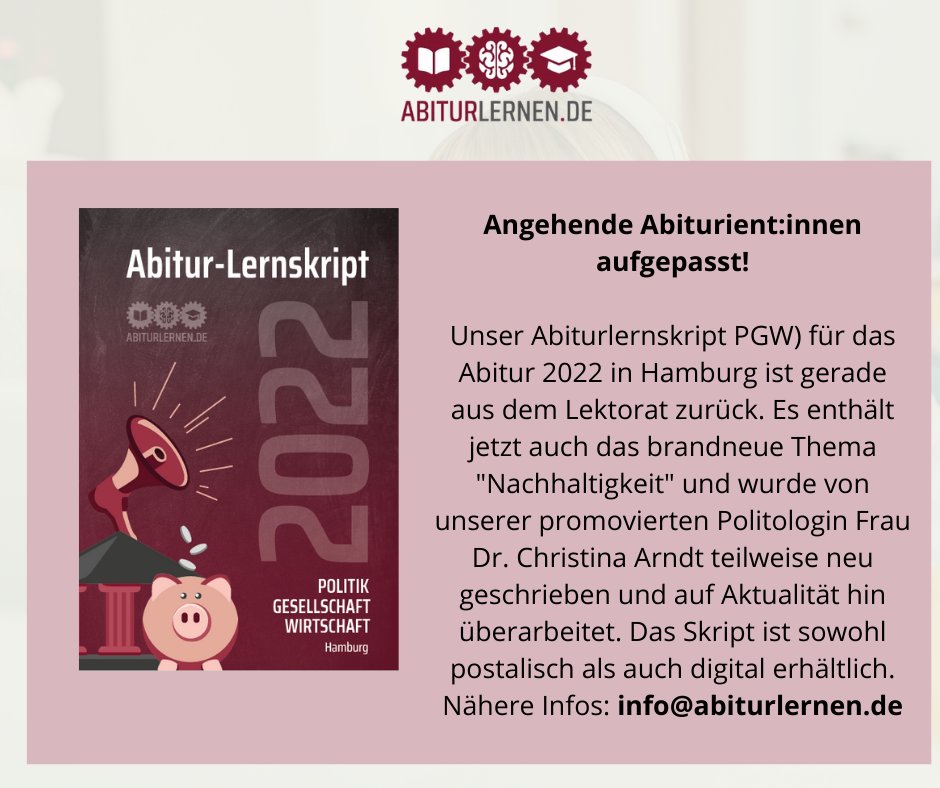 abiturlernen's tweet photo. Unser neues Lernskript für PGW Hamburg 2022 ist draußen! https://t.co/0IQEYvGw5D